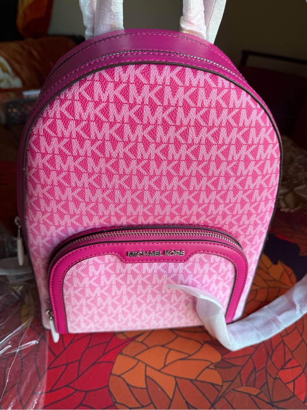 Michael Kors Hot Pink Signature Mini Backpack